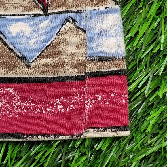 Vintage 80s Tribal Aztec Crop-Top Shirt Womens Medium 19x21 - Picture 5 of 10